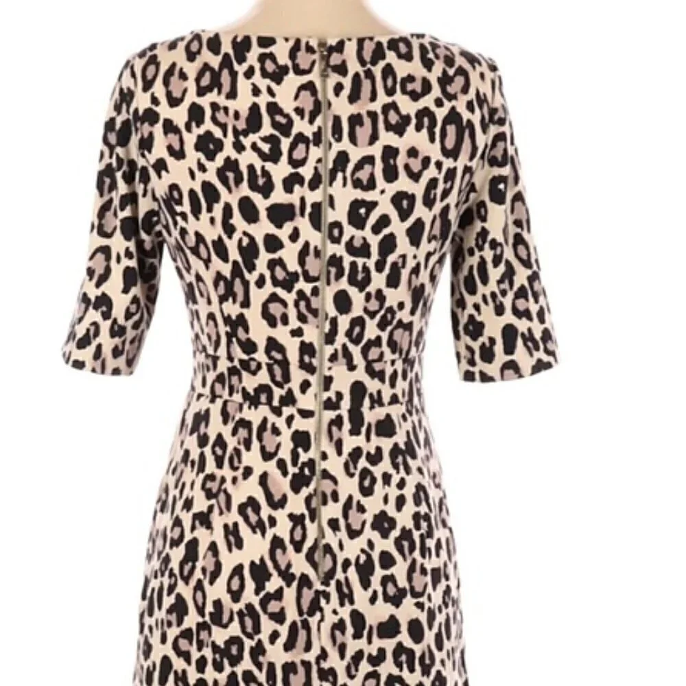 Kate Spade Leopard Print Ponte Dress Size 6